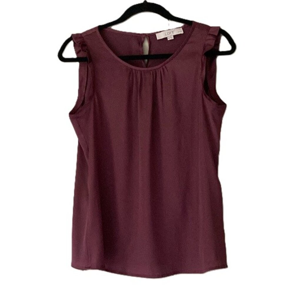 Ann Taylor LOFT Sleeveless Top | Size PM | Burgundy/Wine Color